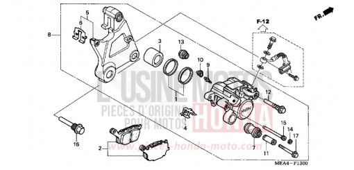ETRIER DE FREIN ARRIERE VTX1300S7 de 2007